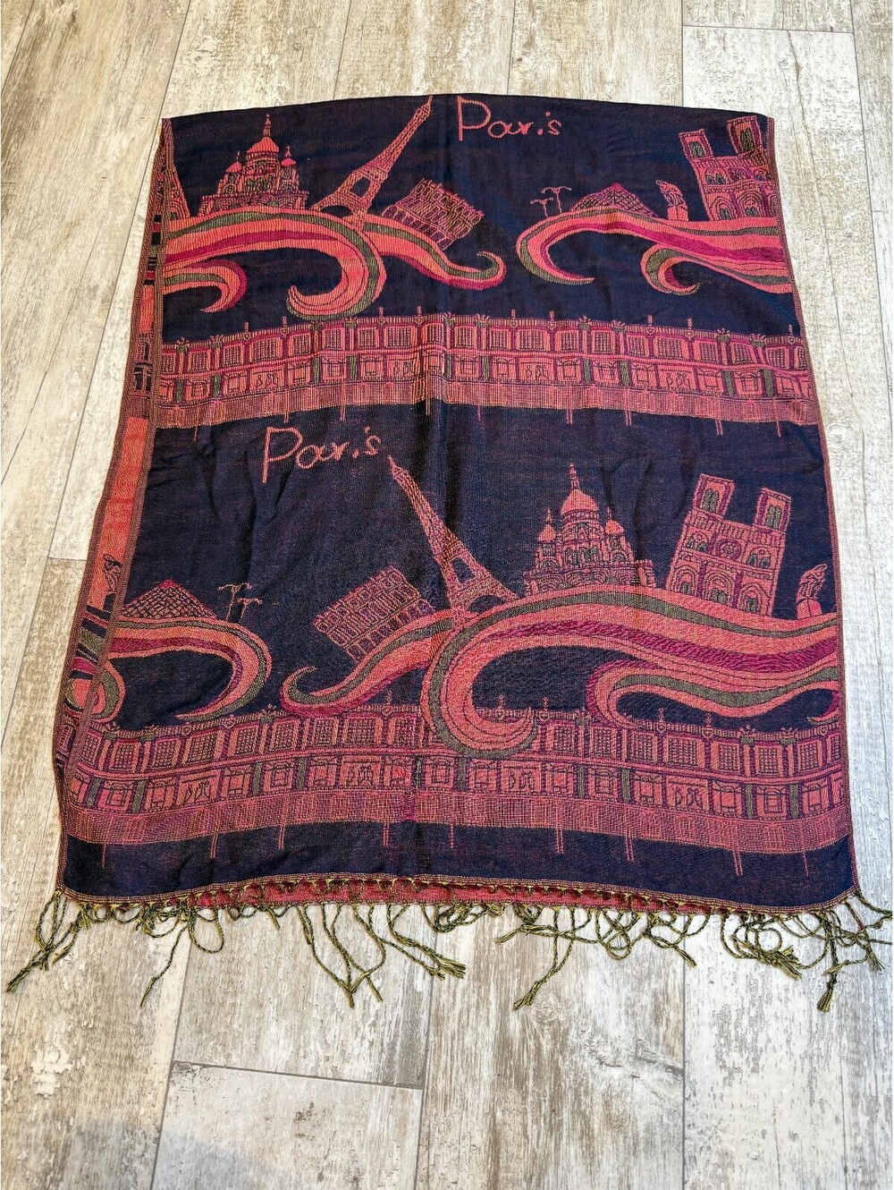 Paris Landmark Scarf Eiffel Tower Notre Dame France Travel